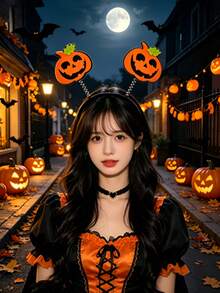 1pc Halloween Non-Woven Fabric Headband, Ghost Festival Party Decoration Supplies, Halloween Ghost Pumpkin Headband Hair Accessory - A - View 4