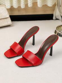 Sandalias de tacón alto para mujer 2026 nuevas versátiles con suela blanda sandalias romanas de moda para exteriores viajes influencer playa sandalias de viaje para mujer - Rojo - Ver 2
