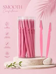 12/30pcs Standard Size Gentle Exfoliating Stainless Steel Blade Eyebrow Trimmer, Facial Hair Remover, Exfoliating Tool, Minimalist Neutral Style, Multiple Color Options (Black, Pink, Multicolor) - Multicolor - View 3
