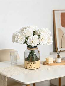 5PCS Artificial Carnation For Wedding, Desktop Decoration, Bridal Styling, Home Decoration, Event Decoration, Outdoor Decoration, Festival Decoration, Valentine's Day Gifts, And DIY Floral Design - White - View 6