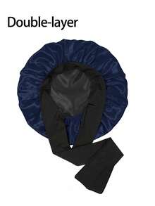 Awegeo 1件女款雙面雙層純色緞面睡帽，時尚睡眠帽，休閒舒適柔軟透氣防滑居家日常款，適用於睡眠、髮型造型與護髮 - A - 查看 28