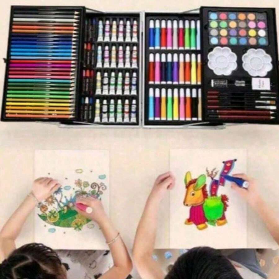 Art Set For Kids In A Case – Crayons And Paints - A - View 1