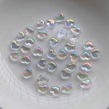 300pcs Acrylic 8mm Transparent AB Cute Mini Heart Flat Back Nail Art DIY Scrapbook Accessories Crafts - Color - View 12