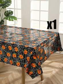 Mantel decorativo de Halloween, con huellas de manos ensangrentadas, telarañas, calabazas, patrones de calaveras, adecuado para decoración de fiestas de miedo, bromas, decoraciones de Halloween, montaje de escenas de Halloween, decoración del hogar de Halloween, decoración de casas embrujadas, creación de atmósfera de eventos de Halloween, suministros decorativos perfectos para Halloween - Talla única - Ver 14