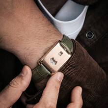 Reloj CILOA de cuarzo resistente al agua con esfera cuadrada única para hombre[522] - Verde militar - Ver 5