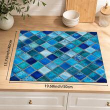1pc Plaid Pattern Diatomaceous Earth Drying Mat, Non-Slip Heat-Resistant Absorbent Mat, Suitable For Kitchen Countertop, Coffee Machine, Tableware, Home Cafe Bar Party Decor Placemat Gift - Multicolor - View 16