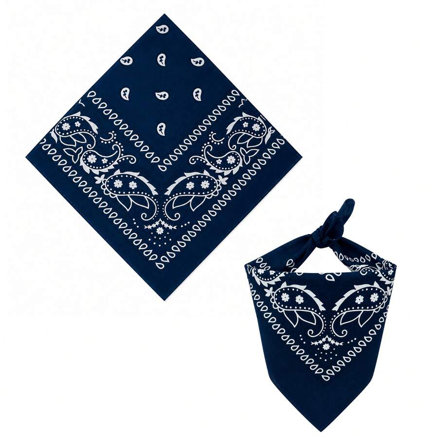 Printed Polyester Bandana Scarf In Various Colors - 1 Unit - Agua verde azul - Ver 1
