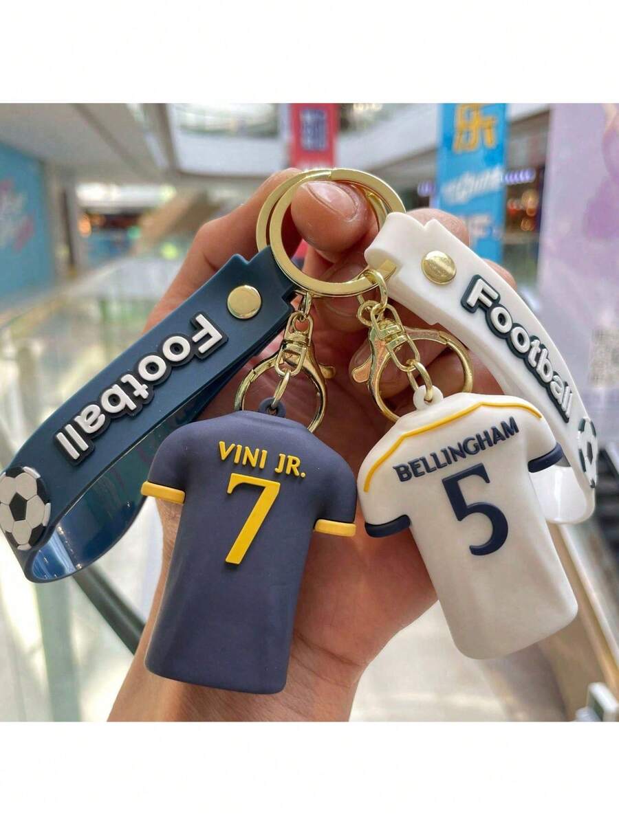 1 buah Gantungan Kunci Jersey Bintang Sepak Bola PVC, Liontin Sepak Bola Kartun, Gaya Jersey Pemain Bintang, Cocok untuk Pertandingan Sepak Bola, Acara Olahraga, Hadiah Liburan. - MultiWarna - View 1