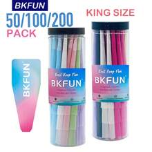 BKFUN 50/100/200pcs King Size Pre-Rolled Papers With Filter Tips, 109mm Pre Rolling Cones With Filling Device, Cone Loader, Slow Burning, Tobacco Accessories, Holiday Gift For Friends And Family - View 1