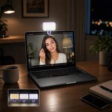 No 015062149-0001 Adjustable Three-Color Square Selfie Light, LED Phone Light With Removable Clip, Suitable For Smartphones, Cameras, Video Conferencing, Live Streaming Lighting, Laptops, Makeup, And Selfies (150mAh) - Fill Light - View 4