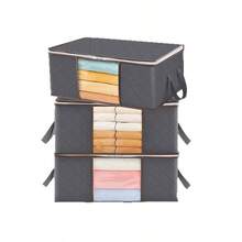 Foldable Clothes And Quilt Storage Bag - Dust-Proof Non-Woven Fabric Organizer Bag With Handle And Viewing Window - Space-Saving Organizer For Clothes, Books, Toys, Blankets, Breathable And Durable Fabric, Suitable For Bedroom, Dorm, Closet - Multicolor - View 4