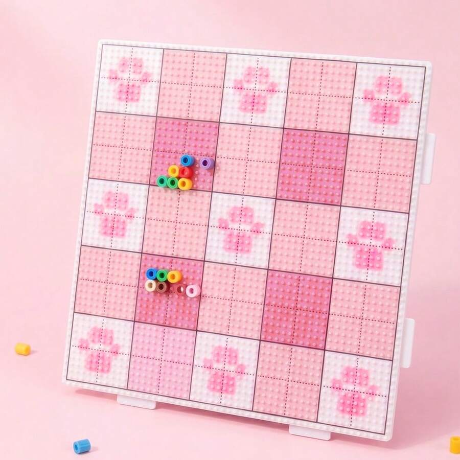 4pcs Cute Cat Paw Fuse Bead Board, 2.6mm Transparent Large Square Ironing Bead Board DIY Template Fuse Bead Jewelry Making Tool Supplies. DIY Handmade Beads. (Only Includes Bead Board, Does Not Include Fuse Beads And Other Accessories) - Cat Paw - View 1