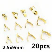 20pcs Stainless Steel Pendant Pinch Bail Clasps Necklace Hooks Clips Connector DIY Jewelry Making Findings - Pinch Bails - View 14