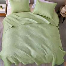 HAIDREN 2/3pcs Quilt Set Bedspreads( 1 Quilt, 1 Or 2 Pillowcase)-Soft Ventilate Quilt, Lightweight Microfiber Bedspread - Halloween And Christmas Modern Style Coin Pattern Coverlet, Gifts For Back-To-School Season, Suitable For School Dormitories - Pastel Green - View 4