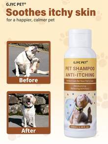 GJYC PET Hypoallergenic Anti-Itch Shampoo For Dogs & Cats – Soothes Itchy, Dry Skin & Relieves Scratching – Shea Butter & Botanical Extracts – PH Balanced Pet Wash For Sensitive Skin – 3.38 Fl Oz - Multicolor - View 1