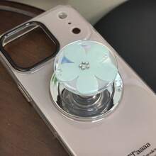 1 Set Fresh Floral Mirror Magnetic Phone Stand, High Transparency Acrylic Mirror Makeup Mirror, INS Style Star & Flower Dual Design Magnetic Phone Grip, Macaron Color Block Mirror Makeup Tool, Foldable Telescopic Ring Holder, Commute Binge-Watching Selfie Universal Anti-Drop Support Base, Versatile Apple & Android Compatible Phone Accessory - Multicolor - View 3