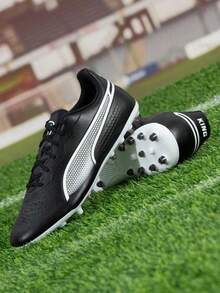 Puma 男款足球鞋 KING MATCH MG 人造草皮比賽訓練鞋 短釘低筒性能運動鞋 107572-01 - 黑色-彪馬白 - 查看 3