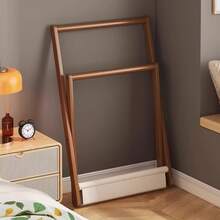 Nordic Foldable Bamboo Coat Rack, Floor-Standing Clothes Rack With Double Hanging Rods For Tops And Scarves, Bottom Shelf For Bags, Shoes And Socks, Stable X-Shaped Structure With Strong Load-Bearing Capacity, Suitable For Bedroom, Entryway And Rental Homes, Enhances Home Ambiance - Multicolor - View 3