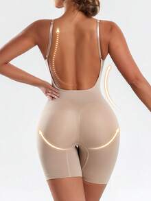 Women's All-Season Sexy Elegant Comfortable Durable Solid Color Jumpsuit - Apricot - View 3