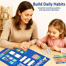 hoojojo 1 Set Blue Calendar Felt Wall Chart, Behavior Reward Wall Chart, Decorative Wall Chart, Interactive Classroom Teaching Prop, Back To School Essential, Suitable For Classroom And Office - Multicolor - View 9