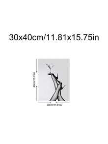 1pc Abstract Fashion Print, Black And White Portrait Sketch Poster, Martini & Heels Print, Ideal Gift,Suitable For Bedroom,Living Room,Kitchen,Wall Arts,Wall Decor,Home Decor,Room Decor,Canvas Wall Art,Posters, Wall Art With Frame, Optional Frame - 1PCS - View 12