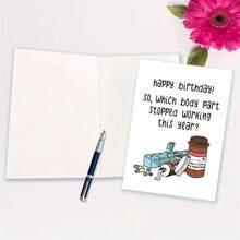 OBOVAY 1pc Funny Pill Graphic Birthday Greeting Card, UniqueGift For Family & Friends (Random Envelope Color)Back To School,Back To School,School Supplies - A - View 5