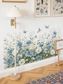 1pc Colorful Floral & Butterfly Wall Decal,Stickers,Wall Decal, Vinyl Decal For Home Decorations,Summer Decoration Items Refresh Your Home,Rama Decoration Stickers Gifts Birthday Graduation - 47010-huayuji - View 2