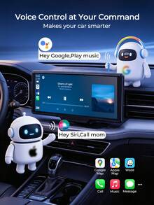 REMAX Pantalla portátil para coche HD de 10.26 pulgadas, compatible con CarPlay inalámbrico y Android Auto, cámara de reversa, reproductor MP5, plug and play, pantalla universal, accesorios para coche, artículos esenciales para coche - Negro - Ver 4