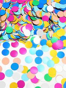 100g Multi-Color Metallic Foil Confetti, Shiny Glitter Round Rainbow Sequins Table Decor, Metallic Sequins Balloon Filler, Wedding, Birthday And Graduation Party Supplies - A - View 1