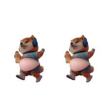 3D Sticker 1片/2片/5片創意炸雞貼紙 柴犬肚肚小狗貼紙 肚肚狗收藏印花貼紙 剪貼簿裝飾 - 淺藍色 - 查看 8