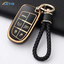 適用於 Fiat、 Grand Cherokee、Renegade、Patriot、Grand Commander 的鑰匙遙控器保護套附鑰匙圈吊飾，柔軟 TPU 鑰匙保護殼 - A款 - 查看 2