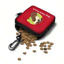 1pc Cute Dog Print Dog Treat Bag, Portable With Hook And Zipper, Dog Training Pouch, Dog Carry Snack Bag, Pet Snack Container Suitable For Taking Dogs Outdoor And Camping - Multicolor - View 13