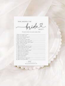 30/20/10/1pc Bridal Shower Game Who Knows The Bride Best Cards, Fun Activity For Wedding, Bridal Shower And Bachelorette Party, Wedding Guest Game Fun Activity - Multicolor - View 6