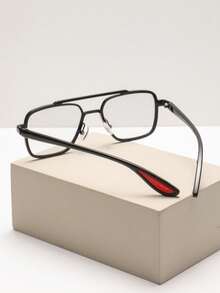 1 paire de lunettes photochromiques pour hommes, monture aviateur classique à double pont carré, style business de luxe léger personnalisé et exquis, élégant haut de gamme, lunettes à la mode pour hommes convenant aux négociations commerciales et aux inspections de projets - Devenir gris - Voir 11