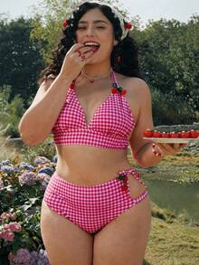 Women Plus Size Sports Swimwear - Rosa - View 2