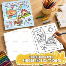GDTME Little Moments: Student Coloring Book, 24 Pages Of Cute And Cozy Everyday Animals, Warm And Healing, Birthday Gift For Family And Friends, Back-To-School Gift, Halloween, Thanksgiving, Christmas Gift, Party Doodles. - Comfortable Daily Life - View 4