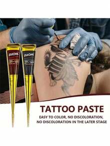 4/3/2pcs Henna Tattoo Paste, Brown/Black Temporary Henna Tattoo, Semi-Permanent Henna Tattoo Paste, Waterproof Henna Tattoo Paste, Suitable For Body Art And Painting - Multicolor - View 4