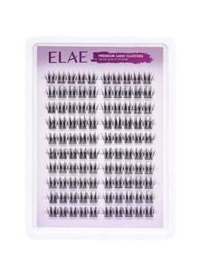 ELAE 100Pcs Individual Lash Clusters 10 Rows Natural C Curl Eyelash Extensions DIY At Home Salon Quality Wispy False Eyelashes Pack - 細長睫毛 - 查看 8