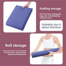 Foldable Portable Travel Yoga Mat, Non-Slip Textured Workout Mat, Thick Resilient Exercise Mat, Waterproof & Easy To Clean, Tear Resistant Fitness Mat, Space Saving Design For Home Gym, Pilates, Stretching, Indoor Workout, Travel & Outdoor Training - Multicolor - View 8