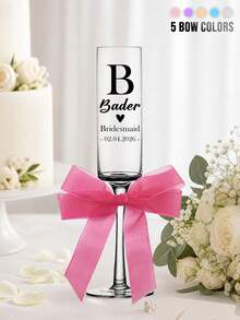 1 pièce Flûte à champagne personnalisée - Verre durable, nom personnalisable avec boîte en papier, verre à vin de mariage gravé, cadeau de demoiselle d'honneur, anniversaire de mariage, cadeau romantique pour couples, cadeau de la Saint-Valentin, cadeau de baptême, cadeau de fiançailles, cadeau attentionné - 3 verres à vin - Voir 26