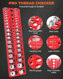 High Quality 57-Piece Nut And Bolt Thread Checker Set - 21 Standard + 17 Metric Thread Gauges | 19 Drill Gauges, Wall Mount Bolt Size Finder For Identifying Fasteners And Drill Bits - 57 Gauges- 21 Standard & 17 Metric & 19 Drill Gauges - View 3