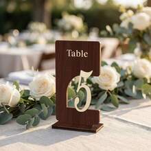 10pcs Wooden 1-10 Number Table Signs, Square Wooden Wedding Table Decor, Rustic Wedding Decoration, Wedding Table Decor, Wedding Sign, Table Number Wedding Sign, Party Table Number, Creative Wooden Minimalist Number Seating Cards - No. 1-10 - View 10