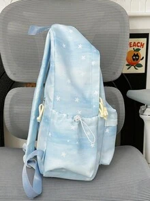 Dreamy Gradient Starry Sky Backpack For Teenage Girls, Student School Bag, Casual Campus Daily Use Bag, Fashionable Unique Atmosphere - Multicolor - View 4
