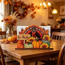 1/2pcs Wooden Turkey Napkin Holder Pumpkin Tissue Organizer Autumn Table Decor Farmhouse Style Paper Dispenser For Dining Room Kitchen Holiday Gift - A - View 4