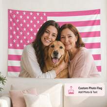 Custom American Flag Tapestry, Personalized Photo Text Wall Hanging, Upload Your Image Name Or Logo, Patriotic USA Wall Decor For Bedroom, Living Room, Dorm, Patio Or Party, Indoor Outdoor Banner, Gift For 4th Of July, Memorial Day, Graduation - Multicolor 3 - View 1