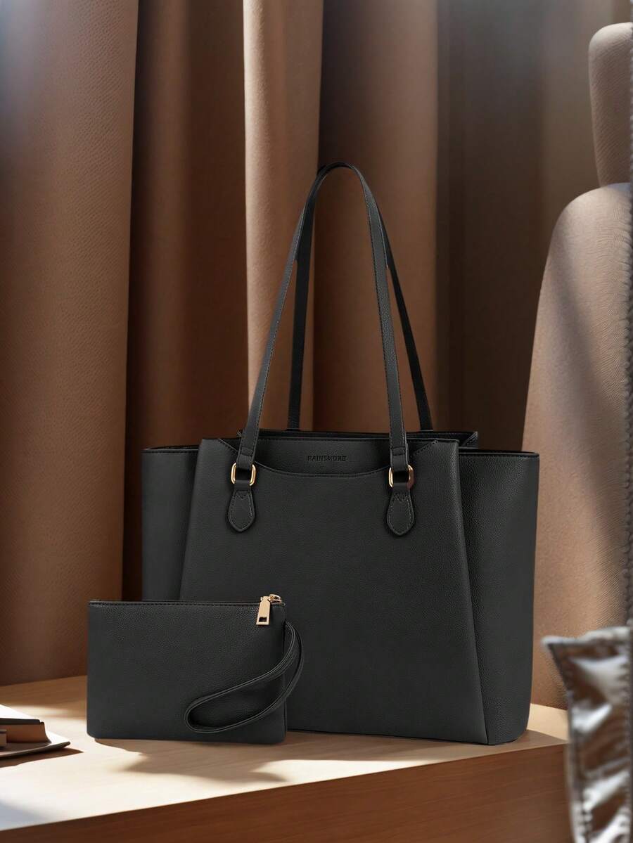 Women's Business Bag, Large Capacity, Mini Pouch, Exterior Pocket, Water-Repellent, A4 Size, Freestanding Tote Bag, 2-Way, Shoulder Bag, Recruitment Bag, Perfect For Job Hunting, Commuting, Interviews, And More