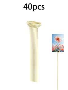 40pcs/20pcs Metal Gift Card Holder Sticks, Suitable For Bouquets, Wedding Centerpieces, Photo Frame Holders, Card Flower Stands, Applicable For Graduation, Wedding, Mother's Day Gift Packaging Card Holders - Love - View 12