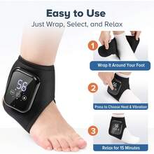 Electric Foot And Ankle Massager, Foot Heating Massage Device, Vibration Massage, Ligament Protection, Heating Guard, Specifically For Plantar Fasciitis, 2000mAh - Multicolor - View 11