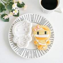 Cartoon Halloween Mummy Frosting Cookie Embosser Mold Handmade Cute Male And Female Mummy Pattern Cookie Cutter Cake Decoration Accessories - White - View 5