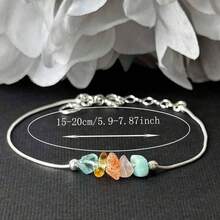 Natural Happiness Multi-Gemstone Crystal Bracelet With Apatite, Citrine, Sunstone, Rose Quartz, Amazonite, Symbolizing Good Fortune And Smoothness. Perfect Daily Gift For Women. [Natural Stone Colors And Shapes May Vary] - Multicolor - View 3